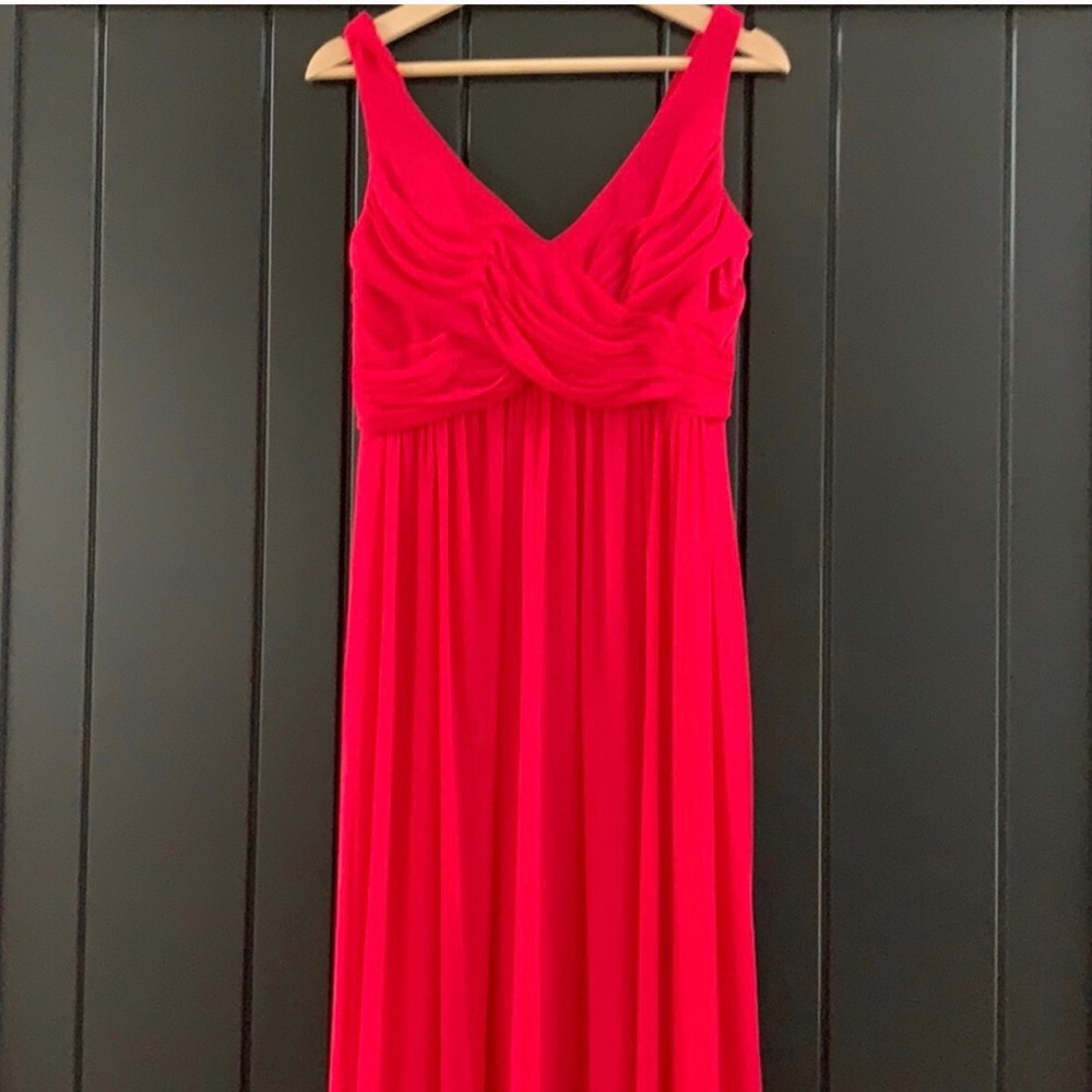 Cherry  red 🍒 formal David’s bridal gown